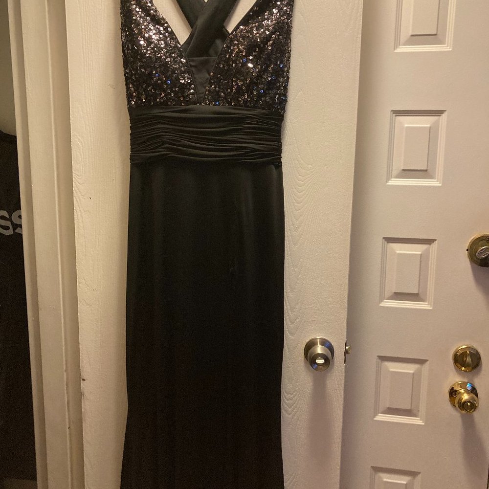 Black Lowcut Evening Gown